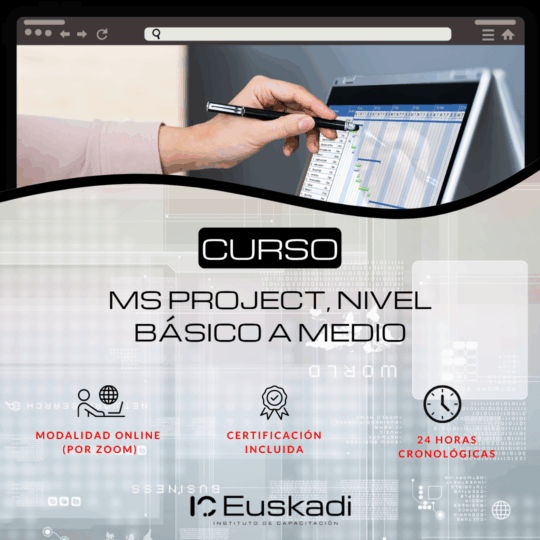 MS PROJECT, NIVEL BÁSICO A MEDIO